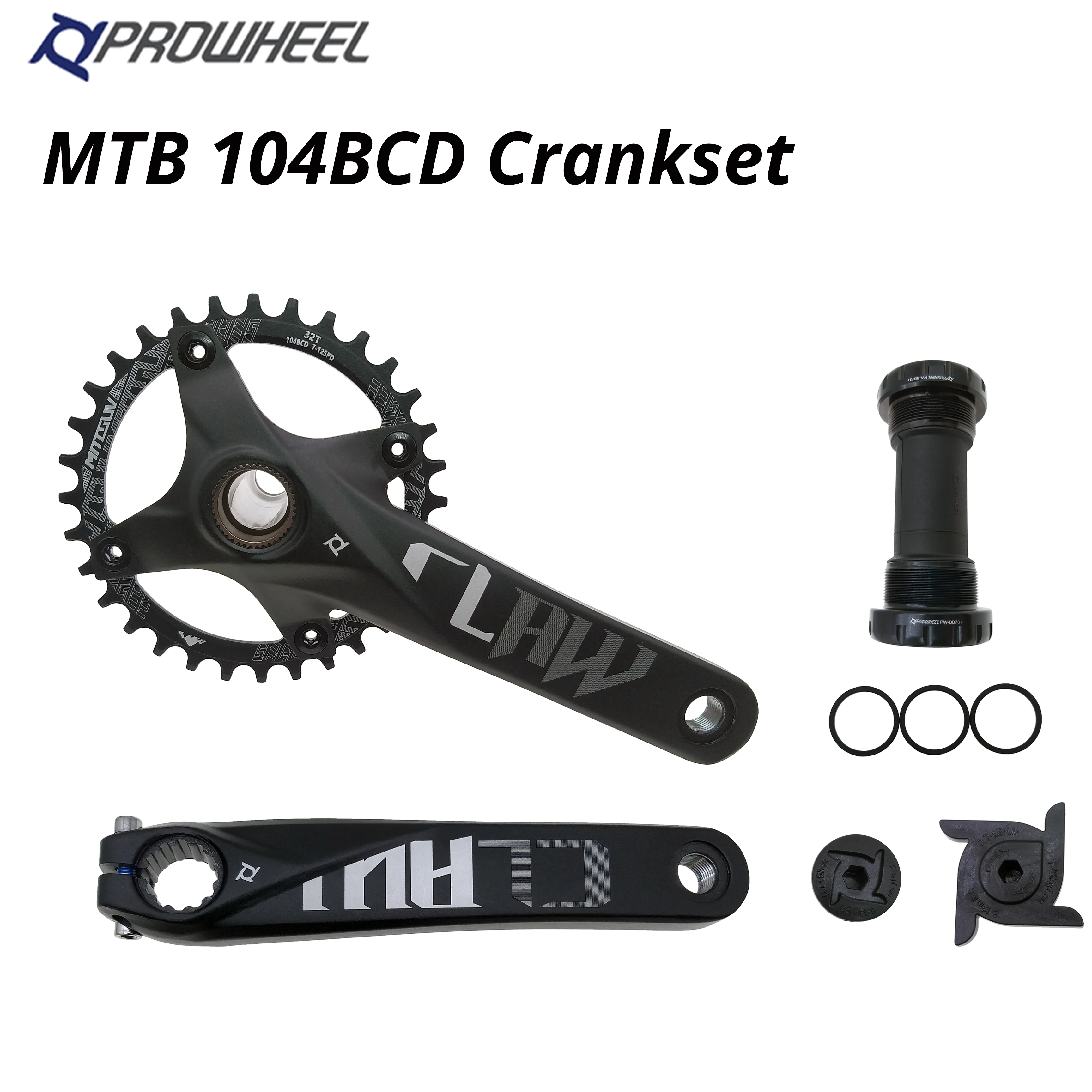 Звездочка для велосипеда PROWHEEL MTB 104BCD 30/32/34/36/38T|Шатун и передняя звездочка