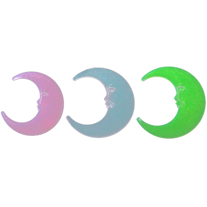 

8cm Glow in the Dark Moon Patch Room Romantic Luminous Wall Sticker 3D Plastic Party Supplies Accessories Sticker 10pcs