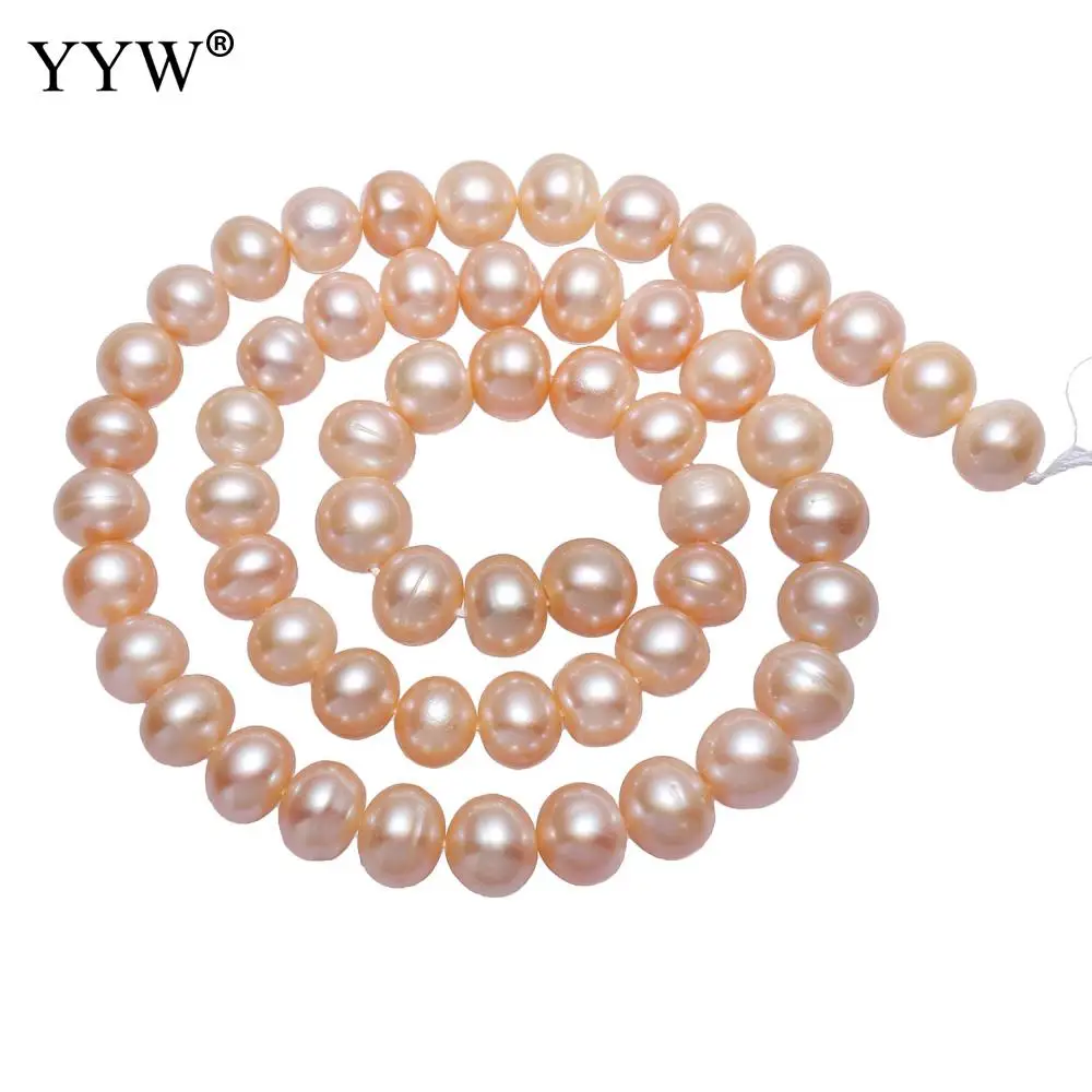 

Grade AA Cultured Potato Freshwater Pearl Beads 0.8mm 15.5 Inch Strand Natural Pink 8-9mm Jewelry Making DIY Necklace Bracelet