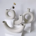 Керамическая ваза в скандинавском стиле, украшение для дома, креативный белый вегетарианский керамический Современный цветочный горшок, художественная ваза, украшение для дома, подарки ручной работы