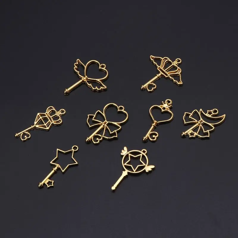 8Pc Magic Wand Frame Pendant Open Bezel Blank Setting UV Resin Jewelry DIY Charm Dried Flower Decorative Hand Crafts - купить по