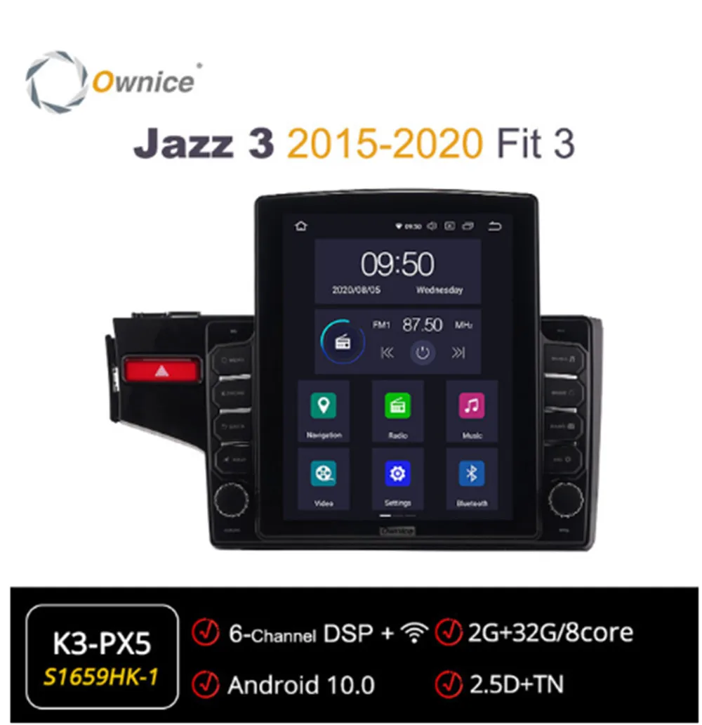 

Ownice Octa 8 Core Android 10,0 автомобиля радио forHonda Джаз 3 2015 2016 2017 2018 подходит 3 GPS Мультимедиа Стерео PlayerTesla Стиль