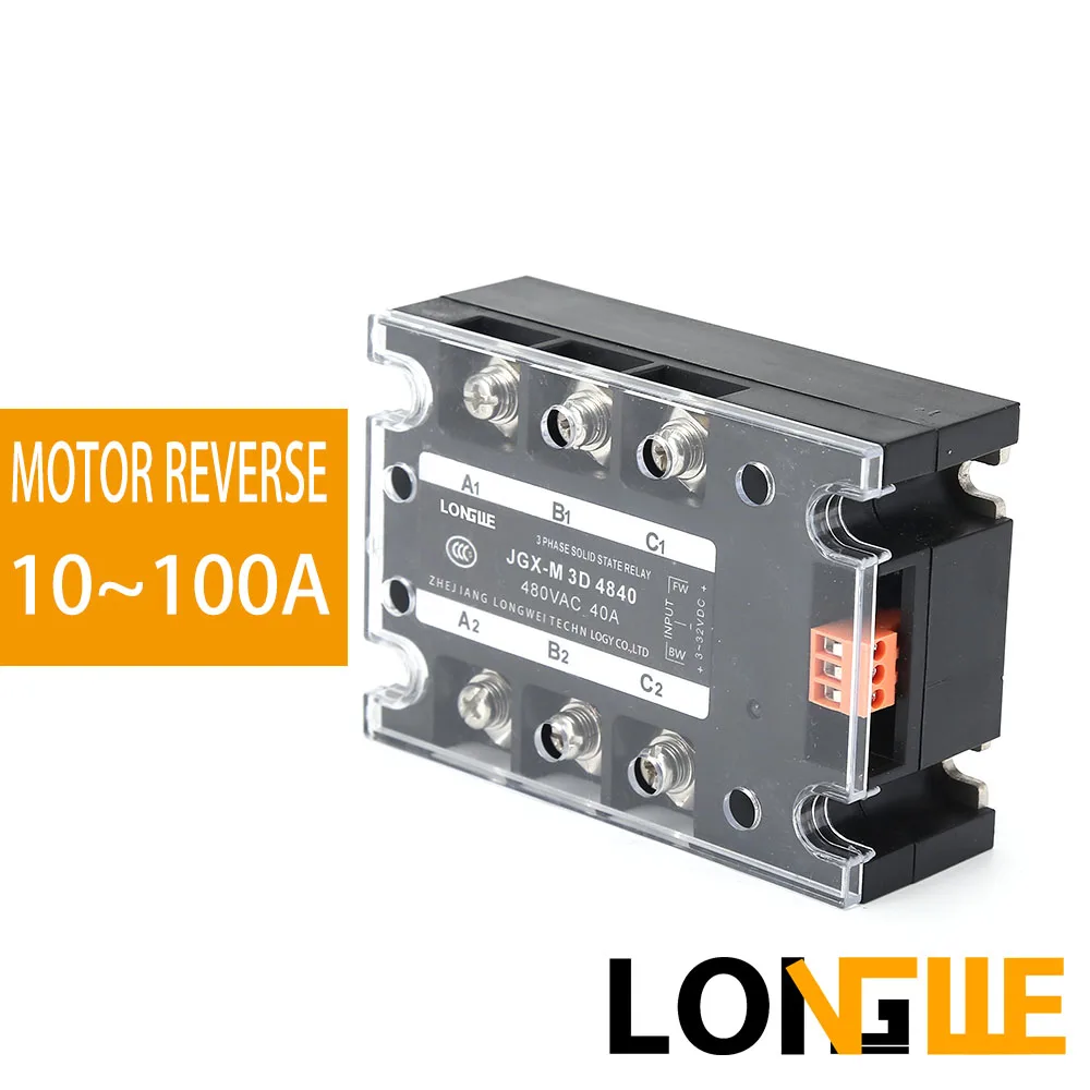 Trifásico de Longwe Inverte o Módulo de Controle Relé de Estado dc para a Frente Motor Controle 24-480vac ce & Reverso Sólido Que Ssr 10a-100a 32vdc