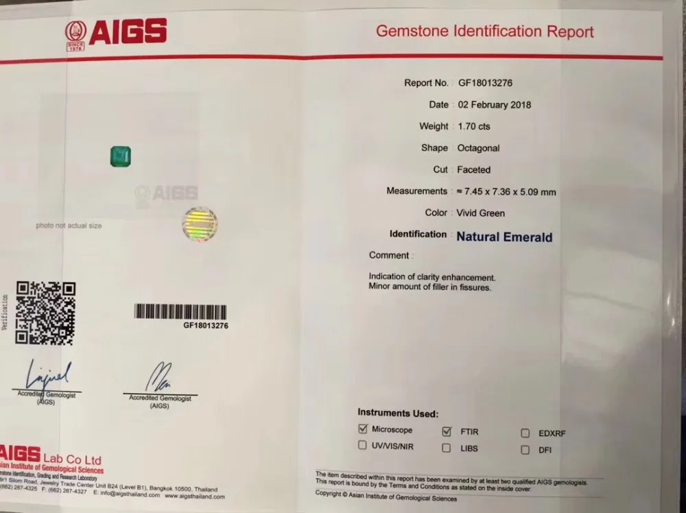 Прекрасный ювелирный сертификат Настоящее 18 к белое золото AU750 натуральный зеленый изумруд 1.03ct подвески из драгоценных камней для милое Женское Ожерелье