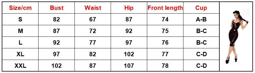 Женское платье из искусственной кожи черное ПВХ в стиле панк с глубоким