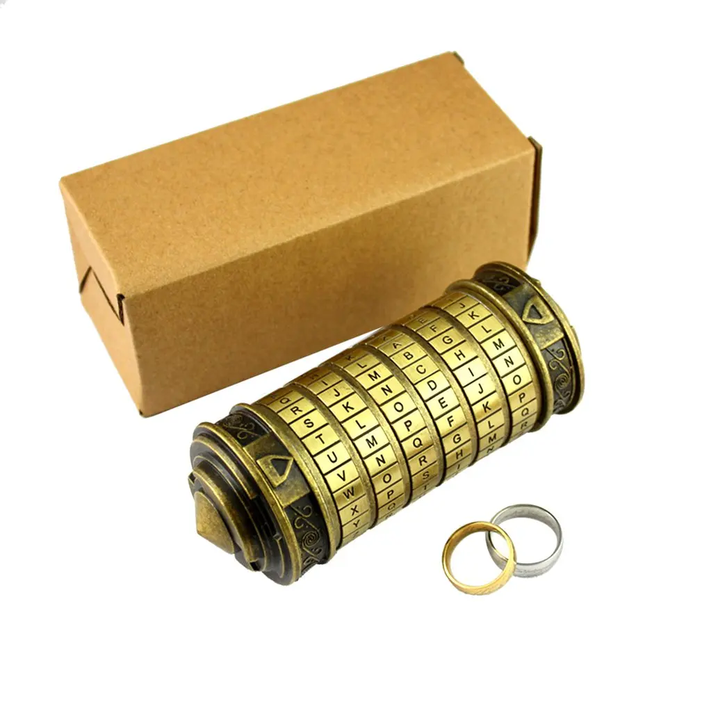

Leonardo da Vinci code toys Metal Cryptex locks wedding gifts Valentine's Day gift Letter Password escape chamber props