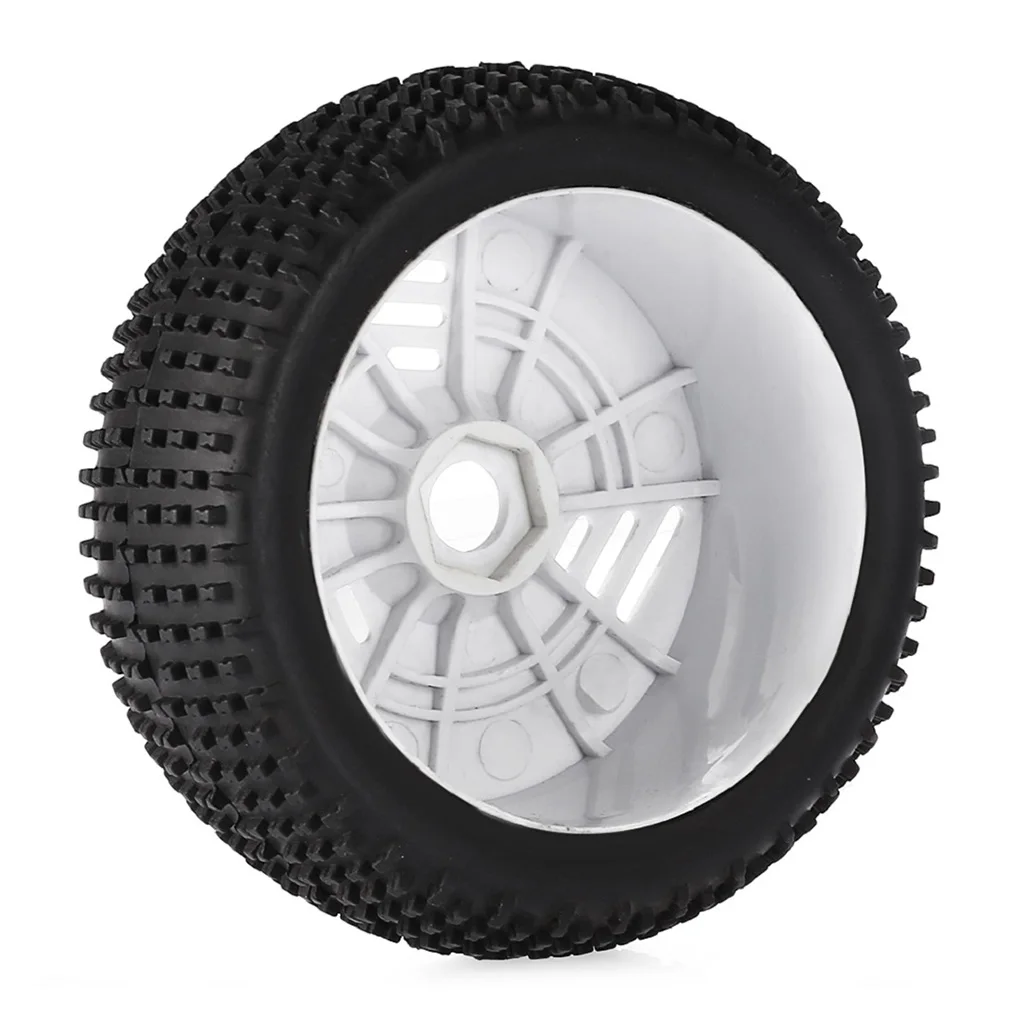 1 Pair RC 1:8 Off-Road Car Tire with Wheel Rim for VP-PRO ZDRacing HPI FS White+Black | Parts &amp Accs