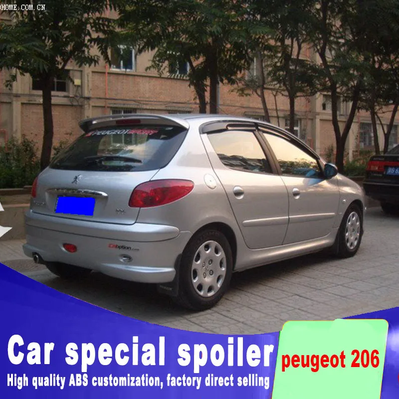 2006 2007 2008 2009 2010 2011 2012 2013 для peugeot 206 спойлер хэтчбека автомобильное заднее крыло ABS