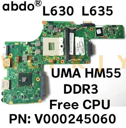 Материнская плата HM55 UMA DDR3 V000245060 v000245100 для ноутбука Toshiba Satellite L630 L635 бесплатный