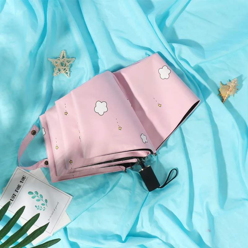 Зонт от солнца и дождя женский складной зонт двойного назначения легкий