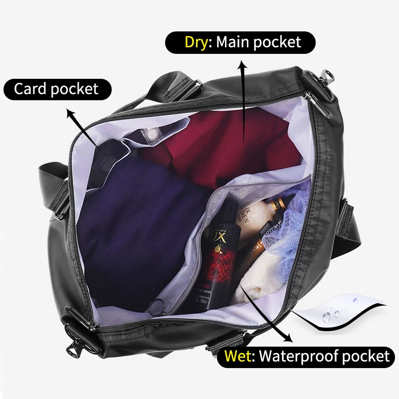 Women's Travel Bag Portable Handbags Lightweight Hand Fitness Large Single Shoulder Waterproof Female Duffle Bags XA307WB | Спорт и