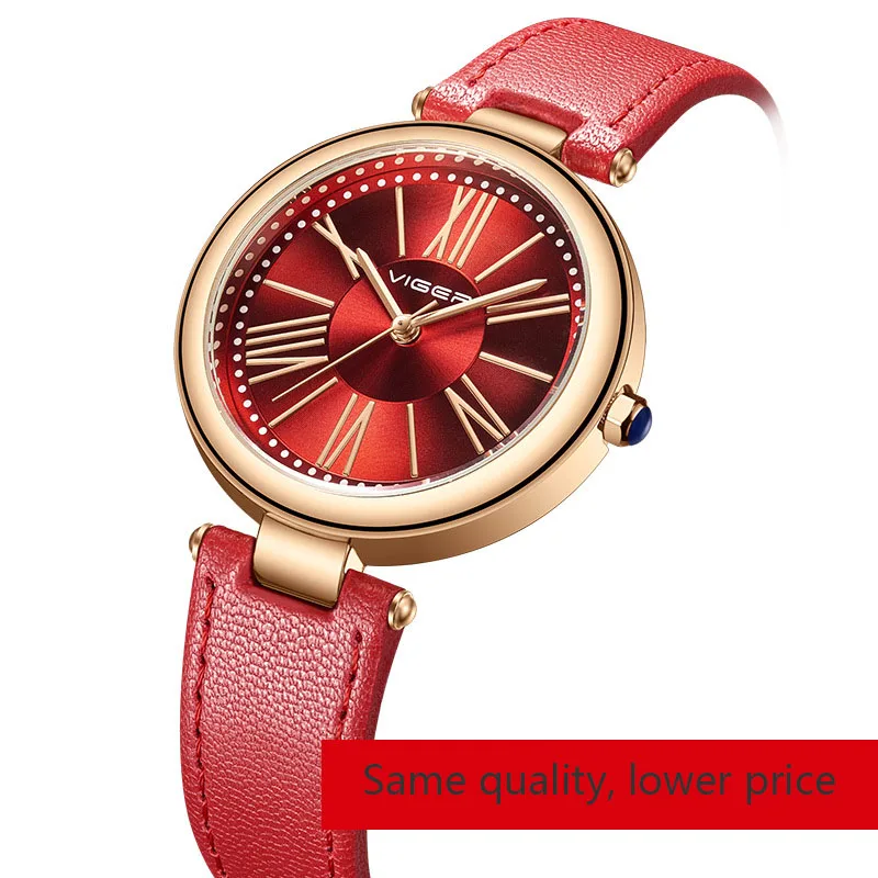 

2021 new fast live broadcast fashion student watch female quartz lady watch small green table leather wrist women