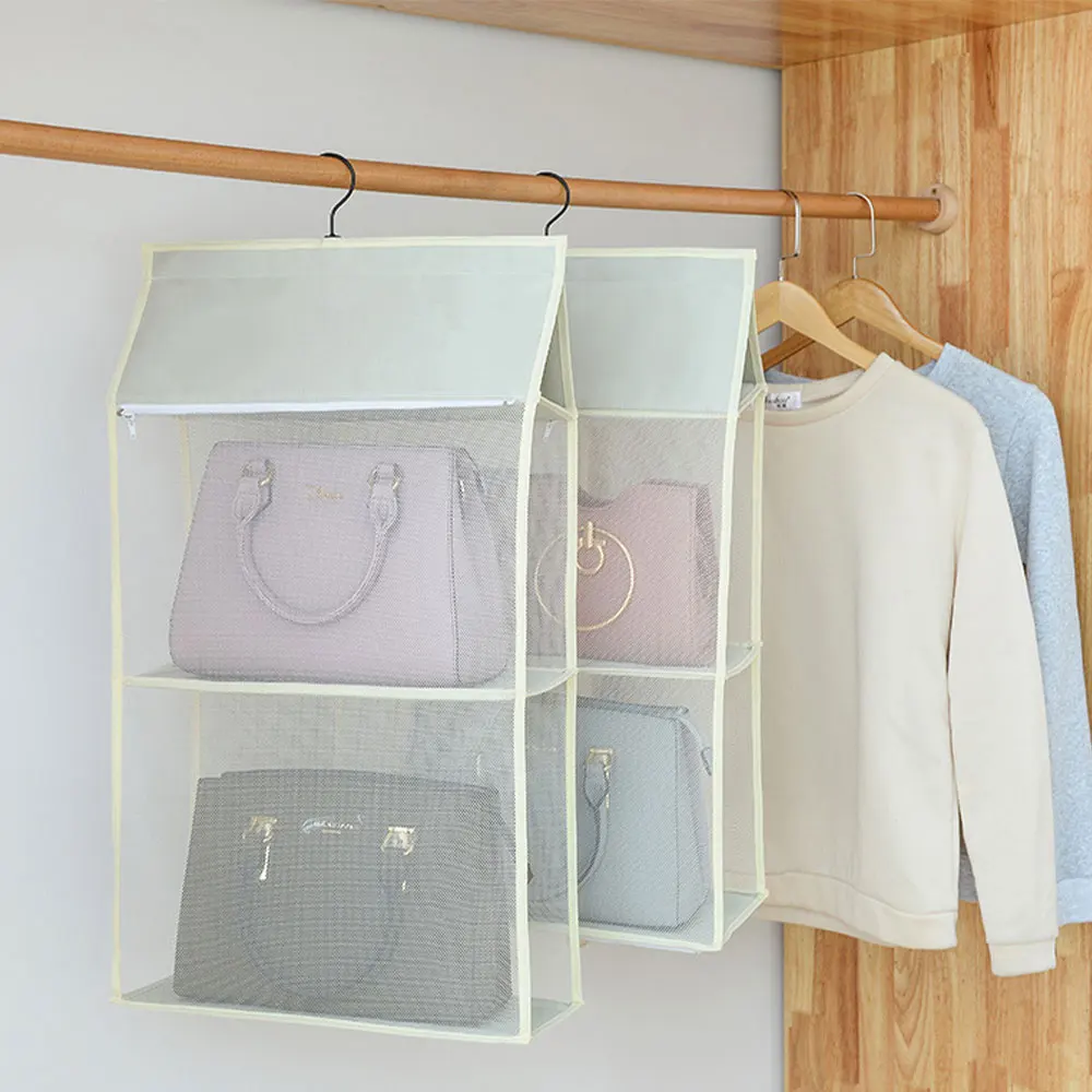 2PCS Two-layer Washable Drustproof Oxford Closet Storage Bag Wardrobe Hanging Assembled Built-in Holder With Zipper | Дом и сад