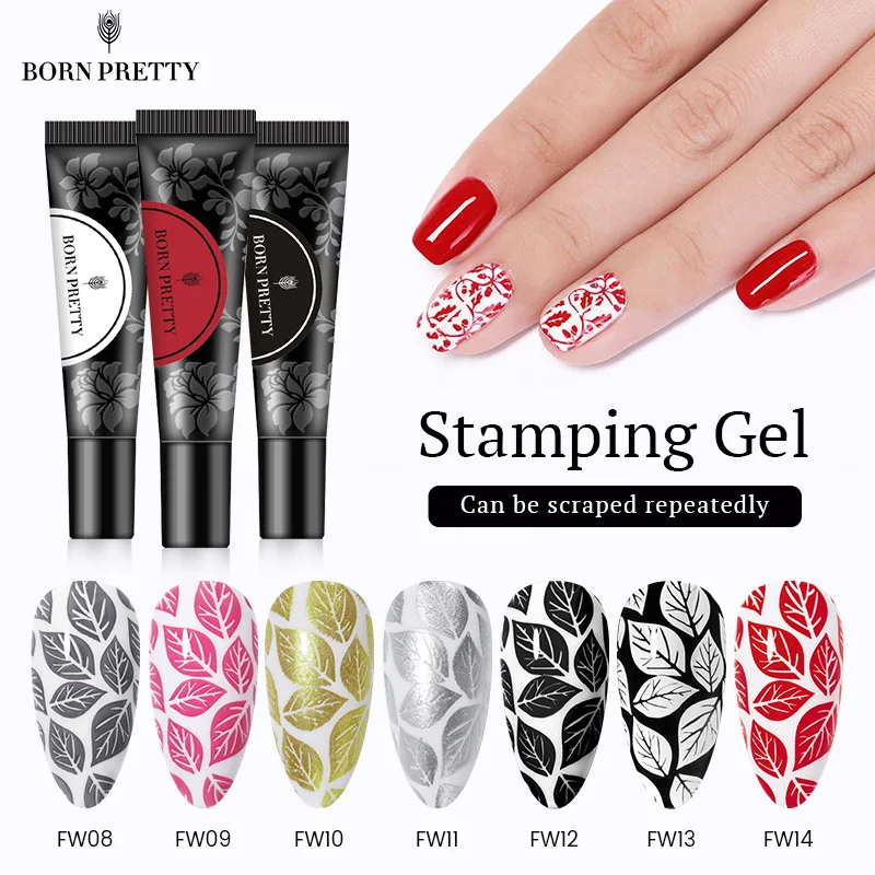 

BORN PRETTY Nail Stamping Gel Polish Black White Stamp Print Oil UV Gel Varnish Soak Off Varnish For Nail Art Stamping Plate
