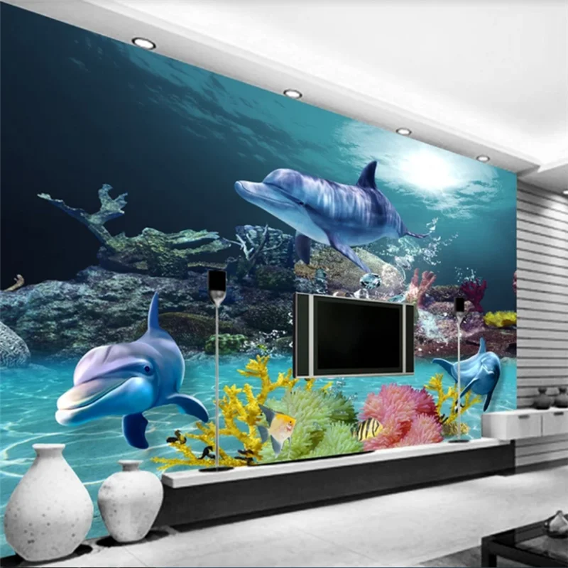 Обои beibehang на заказ фрески 3D Фэнтези подводный мир ТВ настенная живопись гостиная