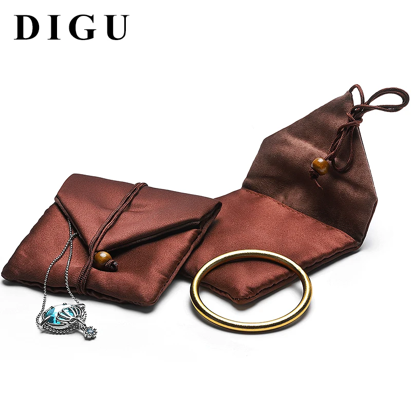 DIGU оптовая продажа кофейный мешок для хранения ювелирных изделий браслет серьги