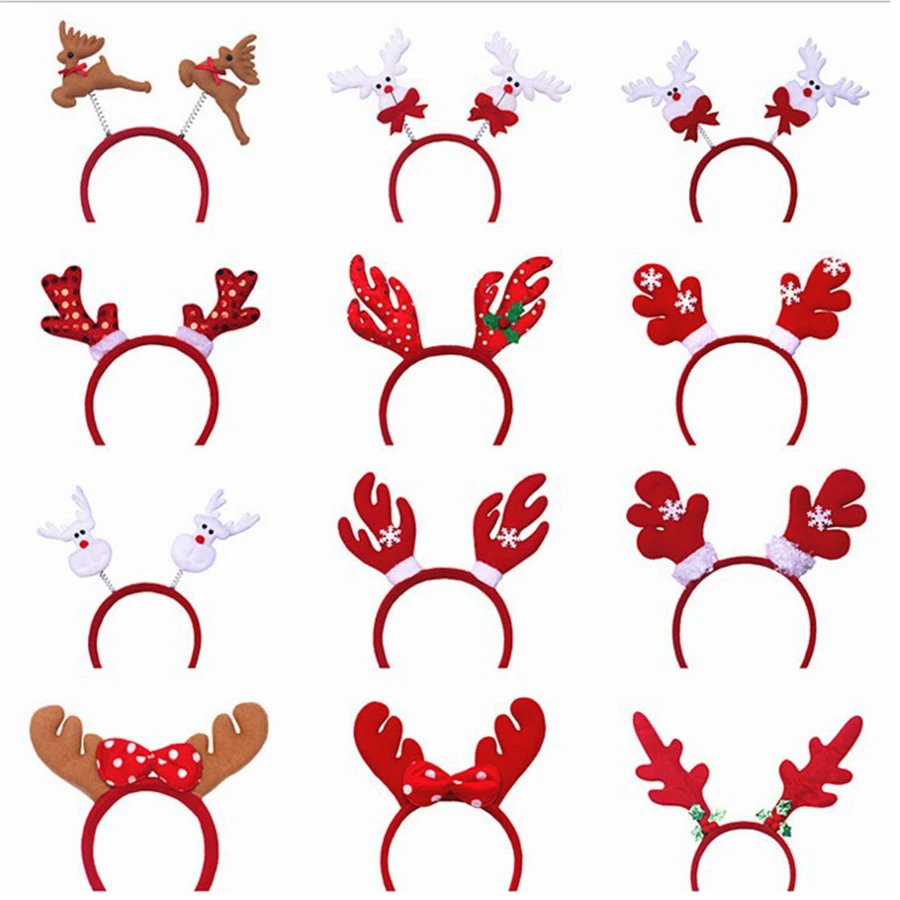 24 шт. Новогодняя повязка на голову с ушками оленя|Рождественские повязки| |