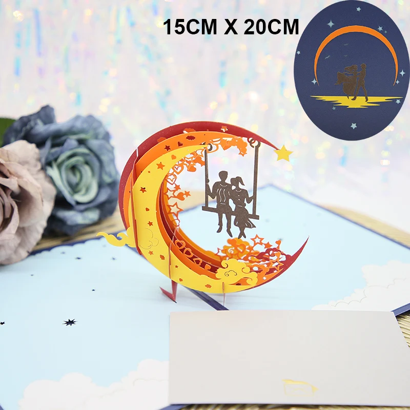 3D выдвижное Свадебное приглашение поздравительные открытки День Святого