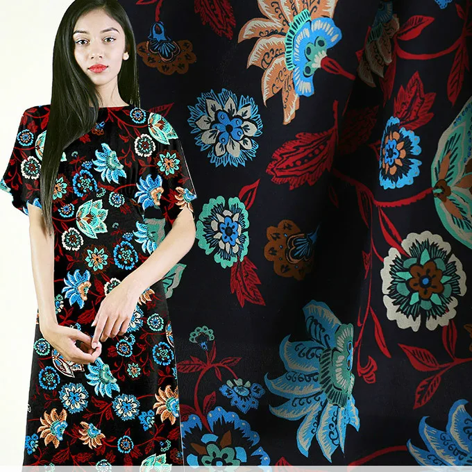 

138 cm wide natural silk fabric for dress meter 16mm shirt dress silk crepe de chine fabric printed fabric wholesale silk cloth