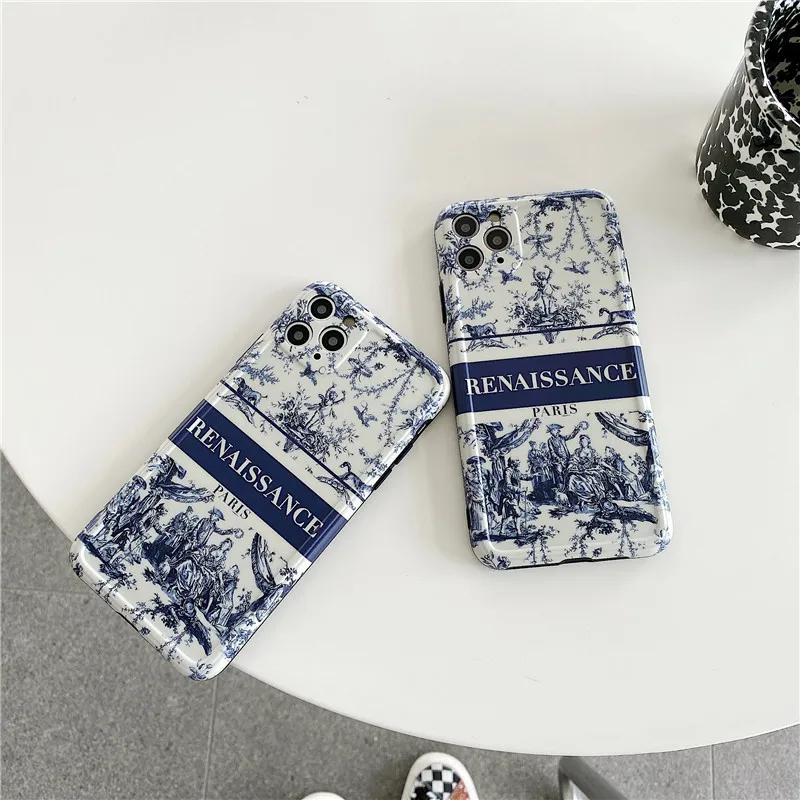 

INS Renaissance art painting phone cases For iphone 11 Pro Max 7 8 plus X XR XS Max SE2 Back Cover Luxury Soft Silicone Funda
