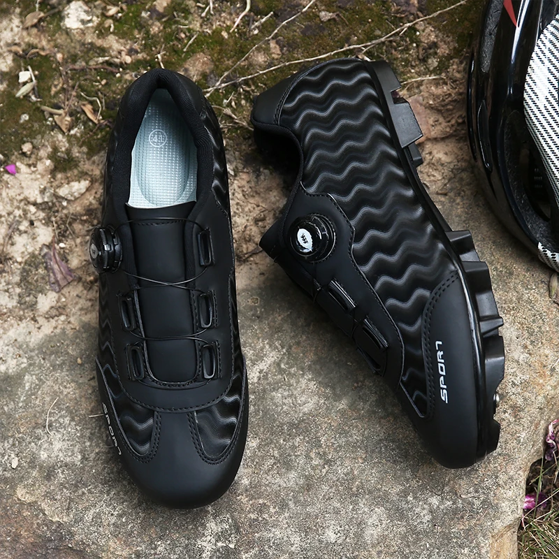 

Professional MTB cycling shoes men Spd self-locking road bike shoes women double rotating buckle pedal splint cycling shoes