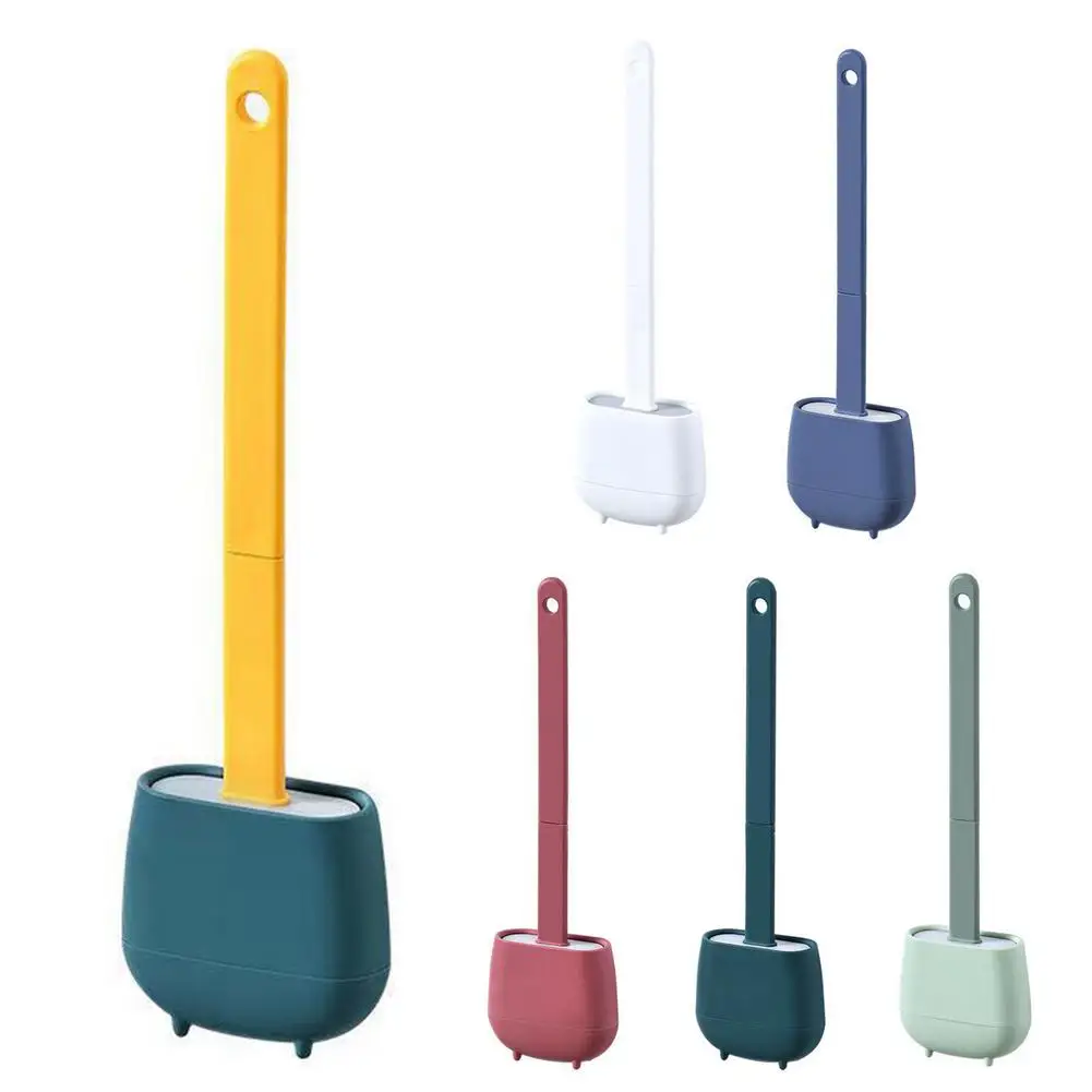 

Home Cleaning Tools No Dead Corner With Floor Standing And Wall Silicone Brush Set With Holder Household Bathroom Use