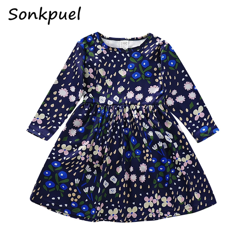 Детские платья для девочек коллекция 2019 года осенняя одежда с длинными рукавами