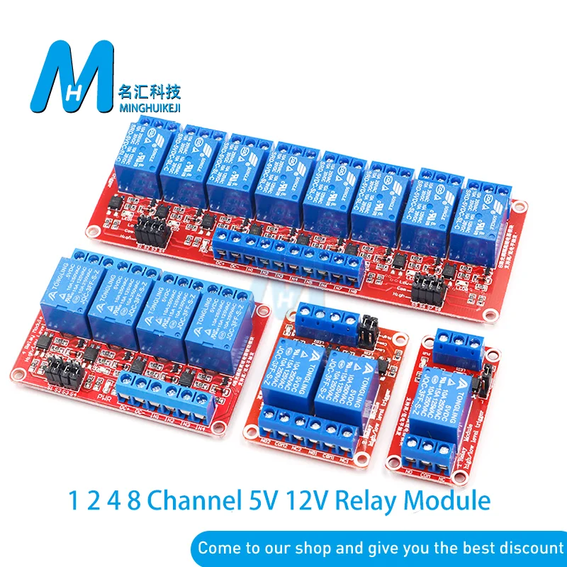 1 2 4 8 Channel 5V 12V 24V Relay Module Board Shield with Optocoupler Support High and Low Level Trigger for Arduino | Электронные