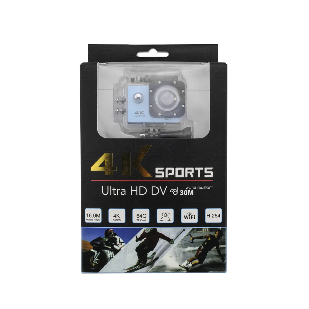 Камера Actioncamera Ultra HD 4K WiFi 1080P/60fps 2 0 LCD 170D камера для шлема Водонепроницаемая