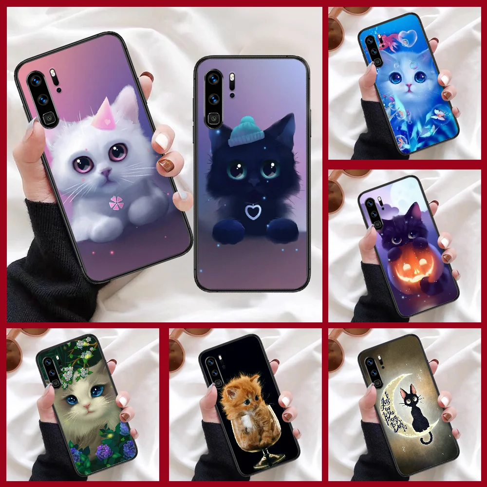 С изображением животных котов кроя чехол для телефона Huawei P Mate Смарт 10 20 30 40 Lite Z 2019
