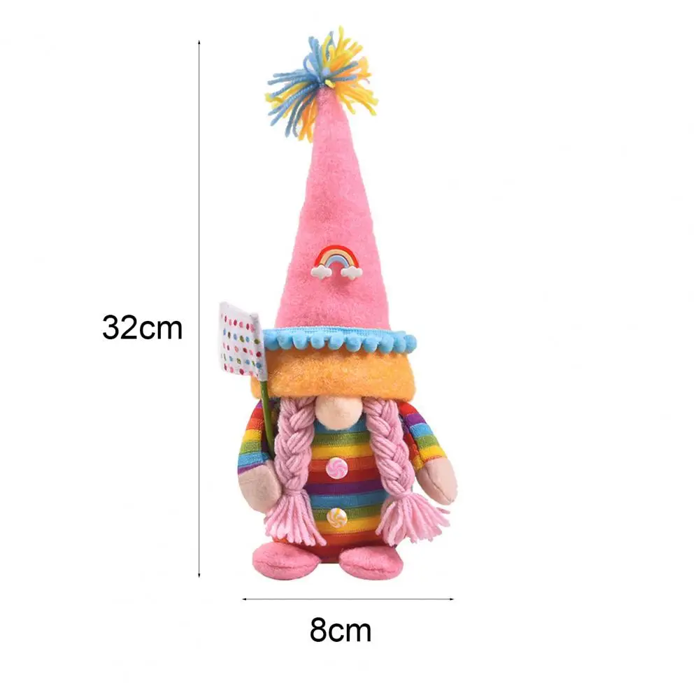 

2021 Dwarf Faceless Doll Cute Festive Cloth Handmade Plush Rainbow Gnome Ornament for Party Ornament Craft Home Decoration