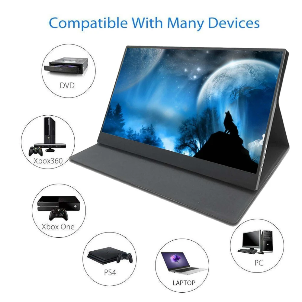 EMS 13 3 &quotHD портативный ЖК монитор Type C (USB C) Mini HDMI для Xbox One PS4 DVD PC металлический