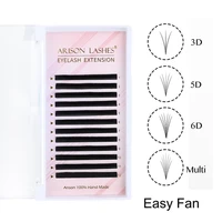 12rows mink hair eyelash extensions soft natural blooming volume eyelashes auto fans camellia individual lash extension supplier