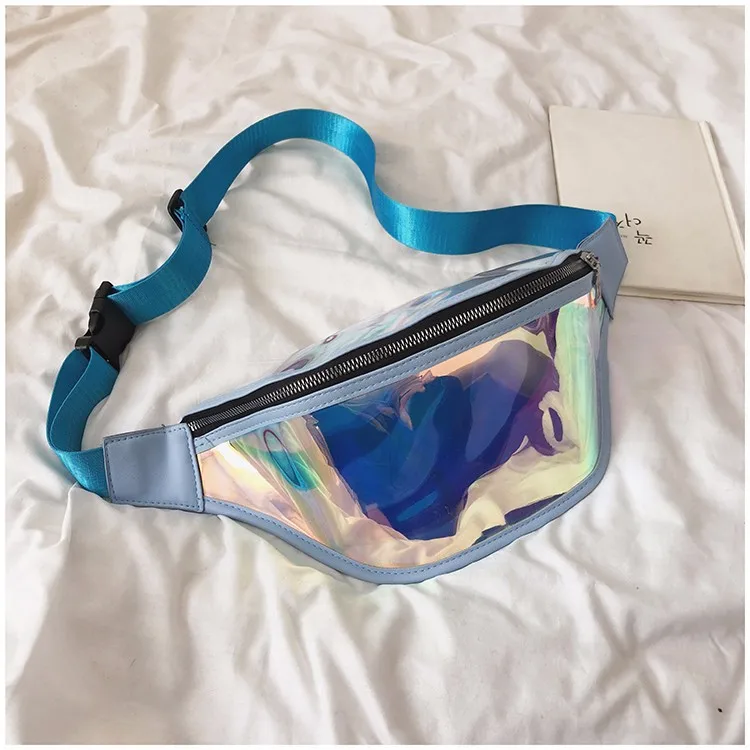 

Chest Bag Women 2021 New Fashion Laser Illusion Korean Leisure Wild Sports Tide Large-capacity Solid Waist Bag Diagonal Bag Girl
