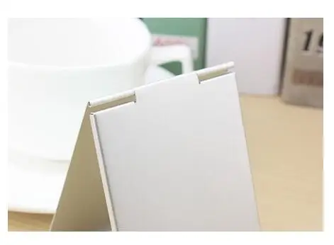 Зеркало для макияжа компактное складное ультратонкое алюминиевое прямоугольное