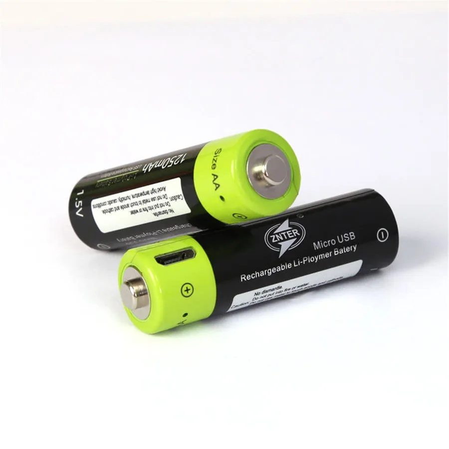 High Grade USB Rechargeable Lithium Polymer Battery Bateria AA 1.5V 1250mAh ZNT5 Universal Batteies Charged By Micro Cable | Электроника