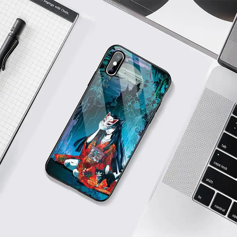 

Japanese Style Anime Fox Phone Cases Tempered glass For iphone 6 6S 7 8 plus X XS XR 11 12 mini PRO MAX