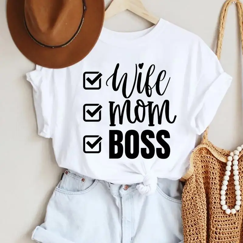 

Clothes Letter Love Trend Style Women Mom Mama Mother T-shirts Cartoon Fashion Short Sleeve Print Top Graphic Tshirt Female Tee