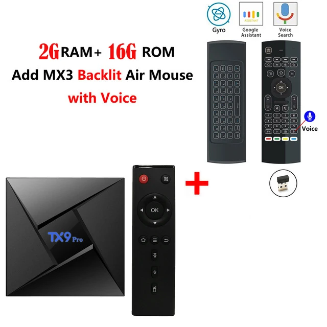 2G16G MX3 ТВ-приставка TX9 Pro Amlogic S912 Android 7,1 2/3GB 16/32GB Octa Core 2,4G/5G WiFi Bluetooth 4,1 100M 4K HD медиаплеер телеприставка - Цвет: 2G16G MX3
