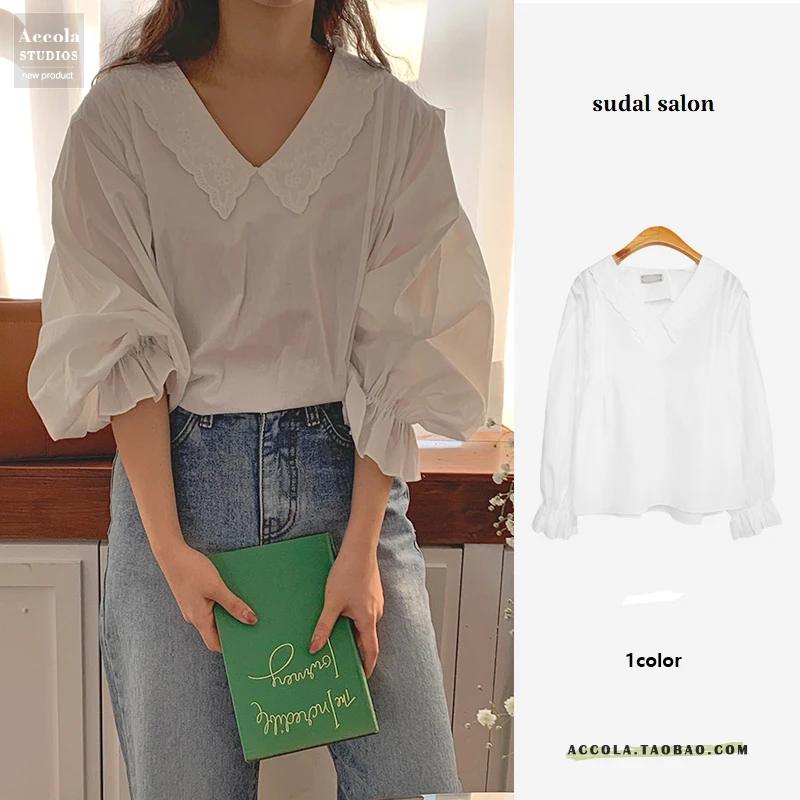 Женская винтажная рубашка с цветочной вышивкой кружевная воротником Питер Пэн и