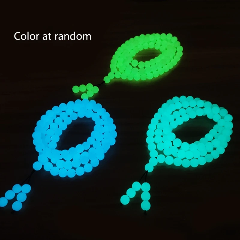 Четки мужские/женские/мужские светящиеся в темноте с каменной кисточкой 108 бусин