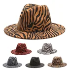 Шляпа женская, с широкими полями, шерсть, фетр, леопардовая, зимняя, 2020