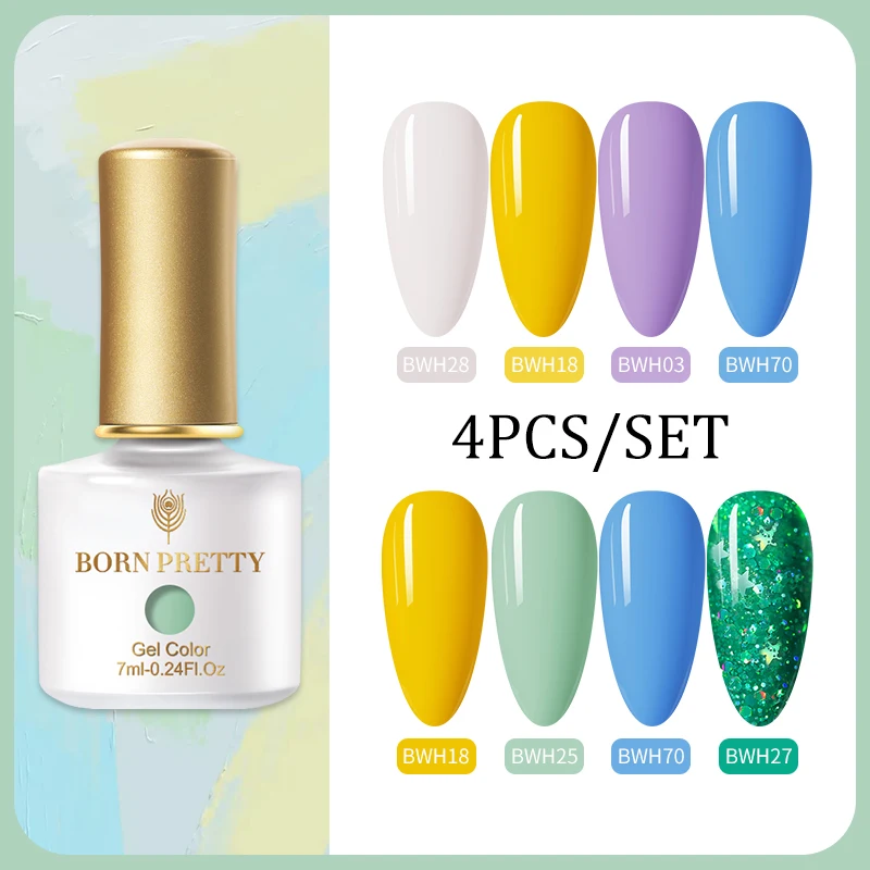 

BORN PRETTY Gel Polish Set All For Nails Manicuring Hybrid Varnishes 7ml Top Coat Soak Off UV LED Gel Semi-permanent Varnish