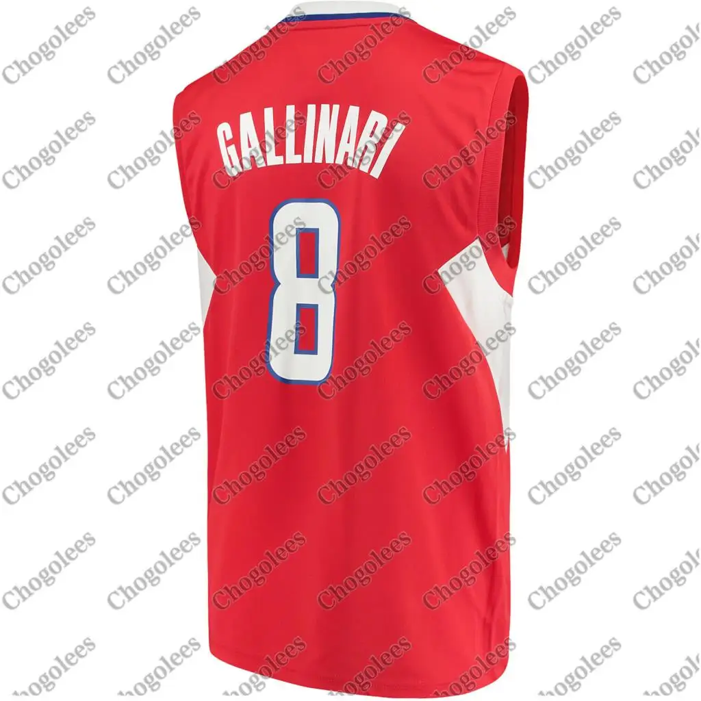 

Men Basketball Jersey Danilo Gallinari LA Road Jersey Red