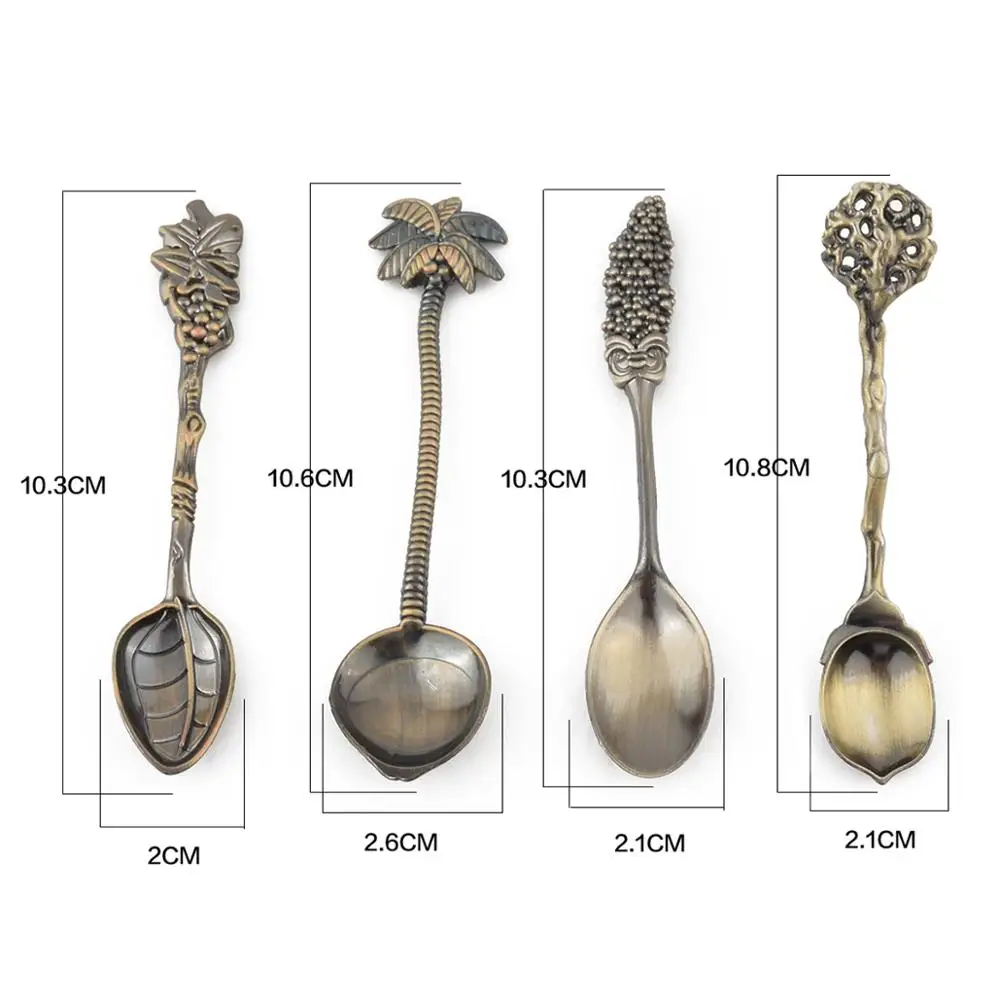 Креативная кофейная ложка OBR 4 шт./компл. чайная в форме кокосового дерева торт