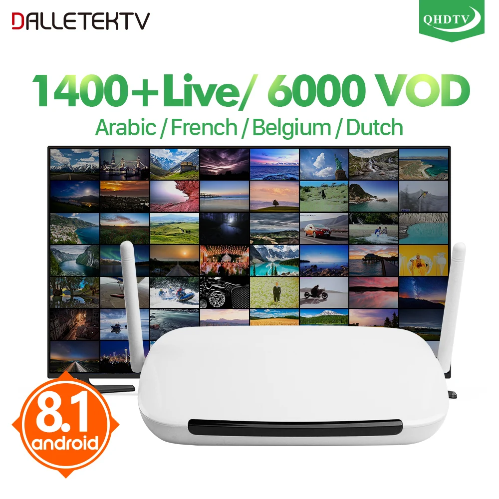 Leadcool QHD tv IP tv 1 год подписки Европа французский итальянский 1300 каналов RK3229 четырехъядерный французский арабский IP tv Android tv Box