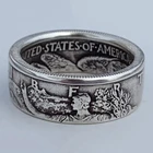 Мужские металлические кольца в стиле ретро в стиле панк, кольца с имитацией старого серебра 1945 градусов за полдоллара