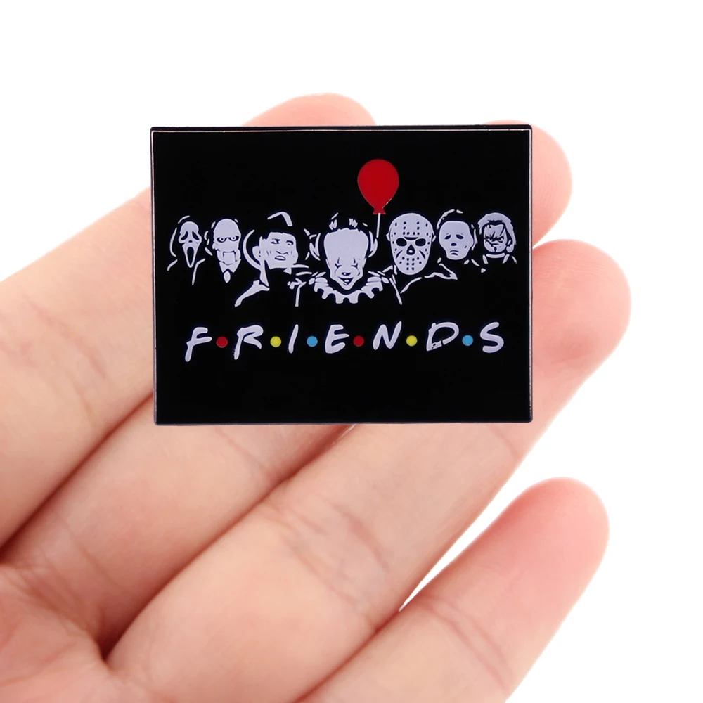 Эмалированная заколка DZ2328 в стиле Хэллоуина с персонажами из фильма ужасы для