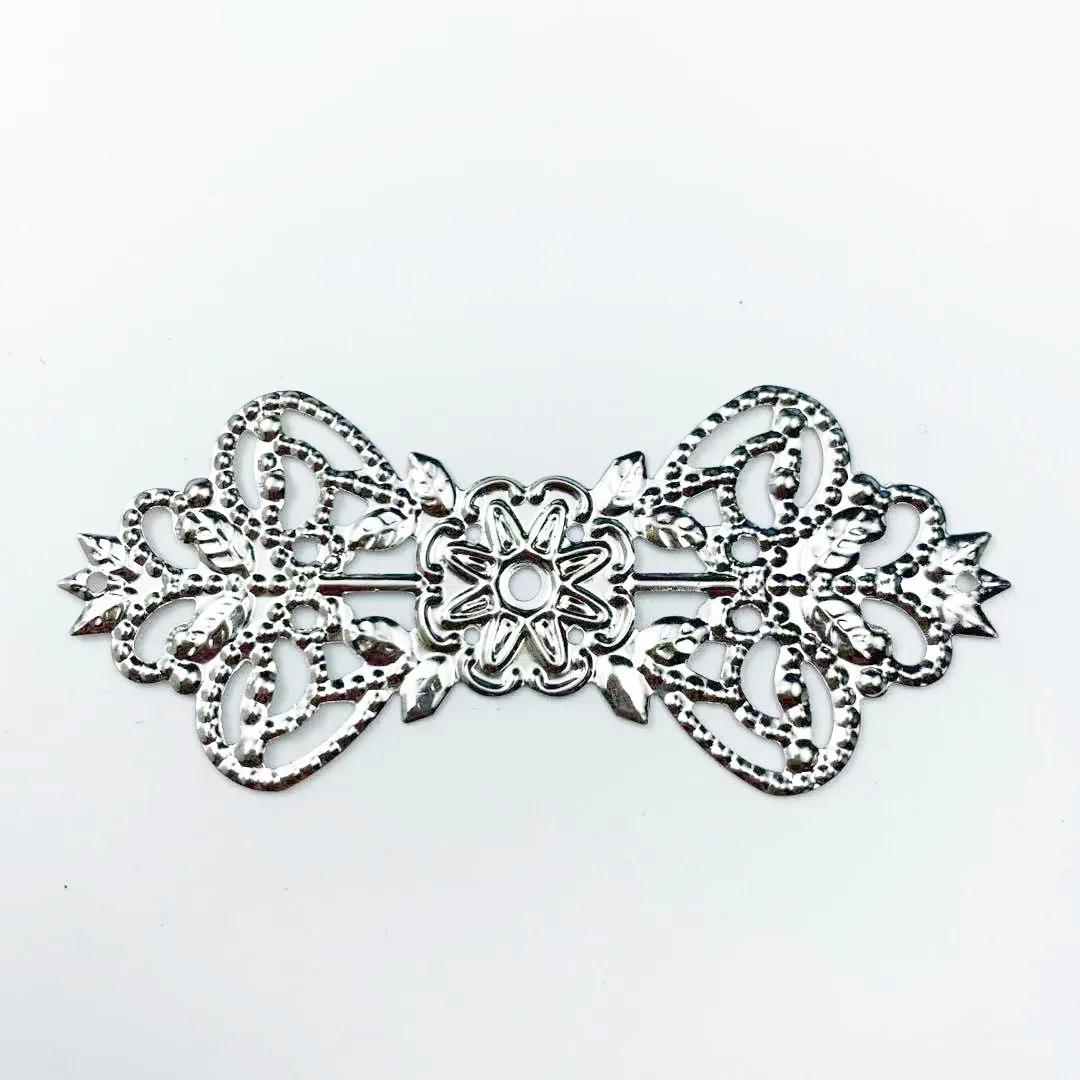 20 шт./лот 3*7 5 см лук металлические филигранные Цветы Подвески ювелирные изделия DIY