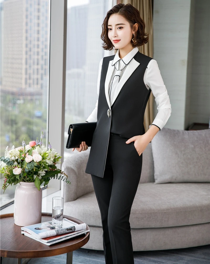 Униформа дизайнерские брючные костюмы для женщин деловые рабочие со штанами